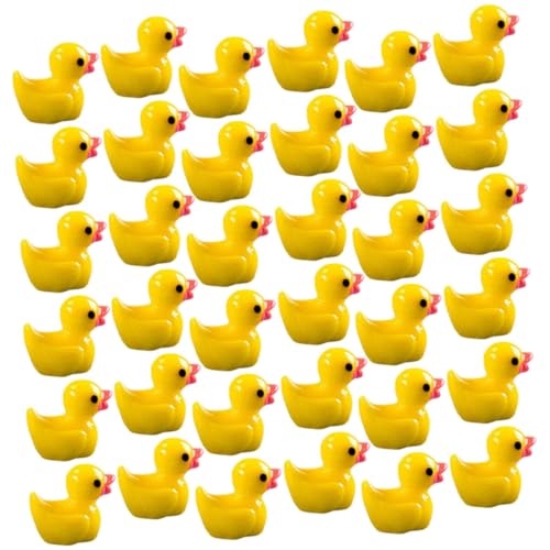 KOMBIUDA 220 STK Harz-Ente Miniatur-Handwerk Meerestierspielzeug Gänseblümchen Figur Gans Kaninchen Gelbe Ente Badespielzeug Für Babys Puppe Mini-feengartentier Miniaturenten Figuren Yellow von KOMBIUDA