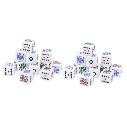 KOMBIUDA 24 STK Poker Würfel pokerwürfel Gaming Stuff spielewürfel spielchips dice Set Farkle-Würfelspiel Spielkarten tragbare Pokerchips Jetons Würfelbecher Spielzubehör Party-Chips Acryl von KOMBIUDA