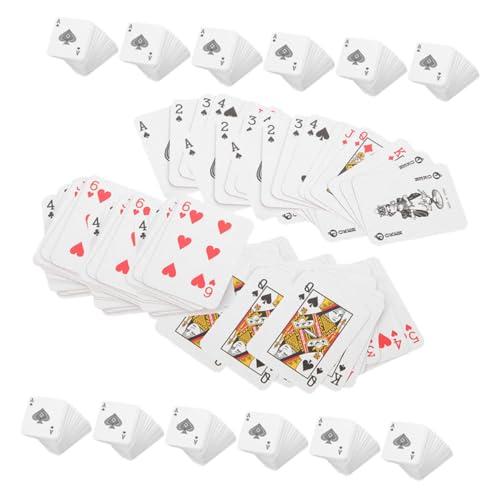 KOMBIUDA 24 Sätze Kartenspielen Mini-kartenspiel Minispiele Masse Minikarten Karten Spielen Teil Spielkarte Miniaturspiele Neuheitskarten Kleine Spielkarten Deckkarten Beschichtetes Papier von KOMBIUDA