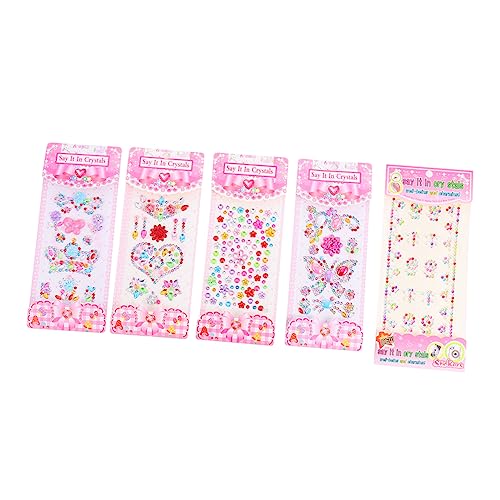 KOMBIUDA 25 Blätter wasserglas Aufkleber Kinderschmuck für Mädchen Selbstklebende Aufkleber Edelsteinaufkleber Stickers for Aufkleber Kinder Aufkleber für Kinder Acryl Bunte Aufkleber von KOMBIUDA