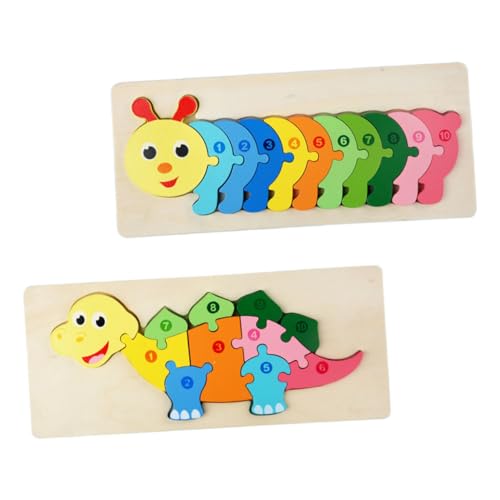 KOMBIUDA 2St Dreidimensionales Puzzle Puzzle rätselbuch die fähigkeit zu manipulieren Toys im Freien Spiele Tierpuzzle aus Holz Kinderpuzzle hölzern Colorful von KOMBIUDA