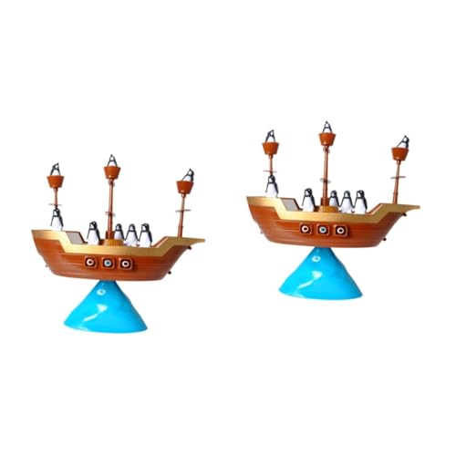 KOMBIUDA 2St Eltern-Kind-Spiel Balance Spiele für Kinder gleichgewichtsspiele für Kinder Pinguin Piratenschiff Balancespiel lustiges piratenboot Balancierspiel Spielzeug Wettbewerbsspiel von KOMBIUDA