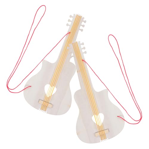 KOMBIUDA 2St Holzgitarrenspielzeug für kinderspielzeug bastelsets für bastelkasten spielzeuge spielsachen unvollendetes Gitarrenspielzeug DIY-Gitarren-Spielzeugmodelle hölzern von KOMBIUDA