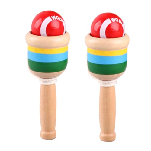 KOMBIUDA 2St Kendall holzspielzeug für Safe Toy Puzzle Toy Toys Skill-Cup- Pokal- und Ballspiel Kendama Cup hölzern von KOMBIUDA