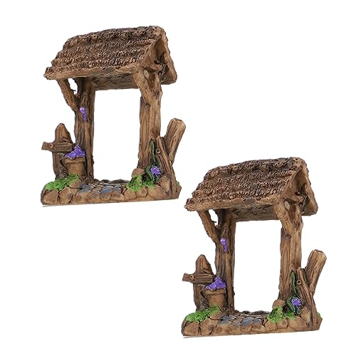 KOMBIUDA 2St Modell-Ornament-Tür Miniatur-Ornamente Mini-Gartenbedarf Zubehör für Gartenminiaturen Mini-Töpfe Spielzeug für Kinder kinderspielzeug Heimdekoration Desktop-Dekoration Harz von KOMBIUDA