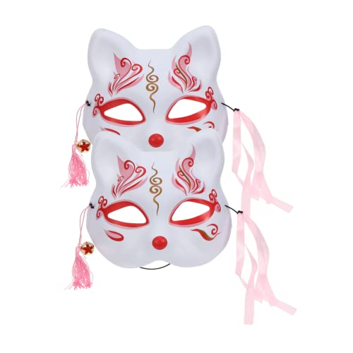 KOMBIUDA 2St Sakura-Fuchs-Maske Ball Abschlussball Augenkostüm Pelztier-Cosplay halloween costume halloween kleidung Schutzmaske Halloweenkostüm Party-Masken-Requisite Cosplay-Maske Plastik von KOMBIUDA