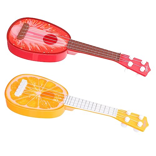 KOMBIUDA 2St Ukulele Bauen rosa Gitarre Gitarre kinderinstrumente musikinstrumente Musikinstrument Nachahmung von Gitarrenspielzeug Plastik rot von KOMBIUDA