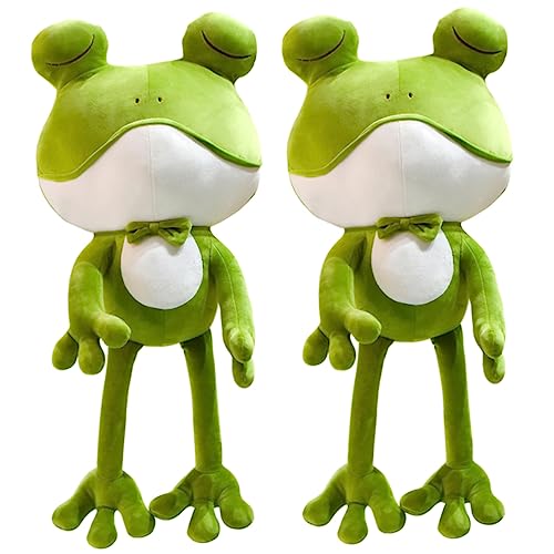 KOMBIUDA 2er Set üsch Frosch Kuscheltier üße Frosch Puppen Als Schlafkissen Für Weiche Grüne Froschfiguren Perfektes Für Jungen Und ädchen von KOMBIUDA