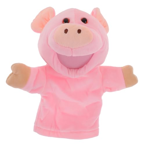 KOMBIUDA Handpuppe Schweinchen 2st Früherziehung Handpuppe Schweinefingerpuppe Cartoon Handpuppe Cartoon-handpuppe Realistisches Handspielzeug Schweinepuppenspielzeug Tierischer Finger Rosa Plüsch von KOMBIUDA