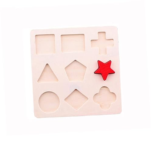 KOMBIUDA 2st Geometrie-Puzzle-Spielzeug Geometrietafel Geometrieerkennungsspielzeug Früherziehungsspielzeug Bambus von KOMBIUDA