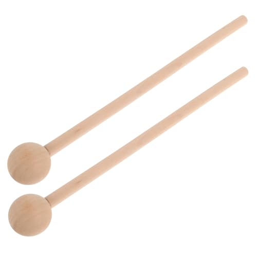 KOMBIUDA 2st Hammer Garnschlägel Glockenschlägel Percussion Xylophon-schläger Drumsticks Für Kleinkinder Schlagzeug Holz-ersatzstab Aus Holz Kleines Glockenspiel Hölzern Beige von KOMBIUDA