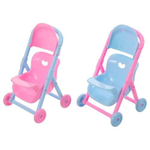 KOMBIUDA 2st Kinderwagen Puppenwagen Für Kleinkinder -reisesystem Puppenbuggy Zubehör Für Babypuppen Kleiner Puppenwagen Faltbarer Puppenwagen Puppenreisesystem Plastik von KOMBIUDA