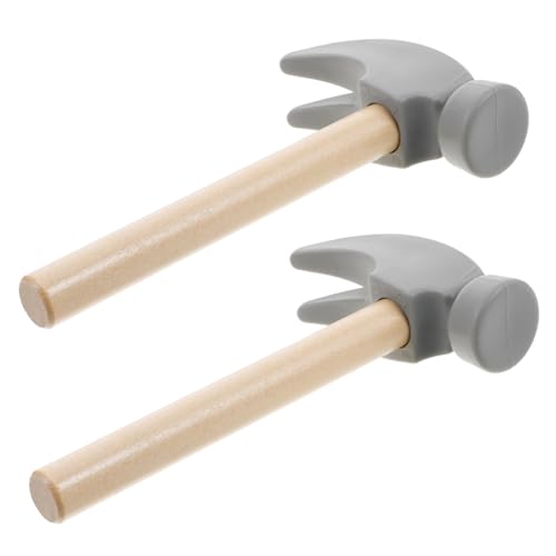 KOMBIUDA 2st Kleiner Holzhammer Hämmer Simulationswerkzeuge Holzhammer Spielzeug Spielzeughammer Werkzeuge Für Kinder Kleiner Hammer Für Kinder Hammerspielzeug Aus Holz Hölzern Dark Grey von KOMBIUDA