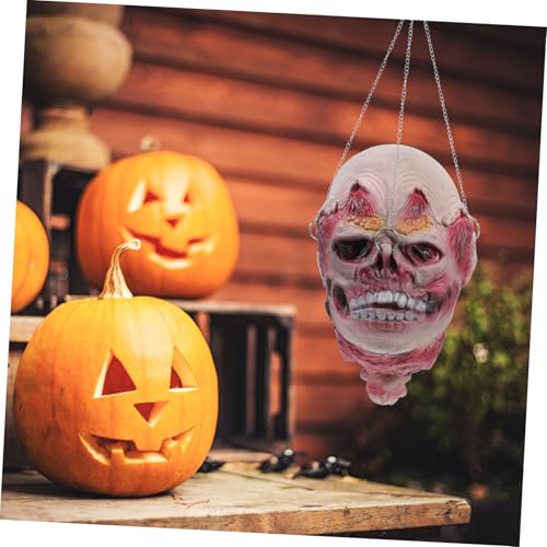 KOMBIUDA 2st Kopf Anhänger Halloweenkostüm Halloween Gruselig Zombiekopf Hausdekoration Halloween-Zombie-Maske Halloween-Skelett Gruselige Halloween-dekorationsstütze Spinne Metall von KOMBIUDA