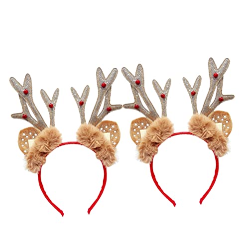 KOMBIUDA 2st Kopfschmuck Aus Weihnachtlichem Geweih Weihnachtsstirnbänder Für Frauen Weihnachts-rentier-stirnbänder Stirnband Weihnachtsfeier Ornament Haarreif Aus Rentiergeweih Flanell von KOMBIUDA