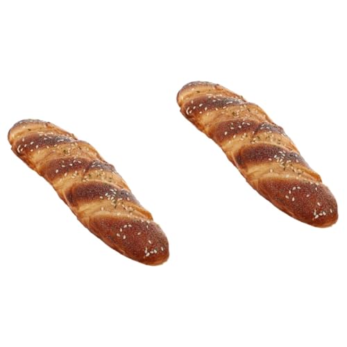 KOMBIUDA 2st Kunstbrotdekoration Gefälschte Brotverzierung Schickes Brot Fotorequisite Falsches Brotdekor Faux-bäckerei-Brot-Modell Simulation Realistisch Simulation Brot Light Brown Pu von KOMBIUDA