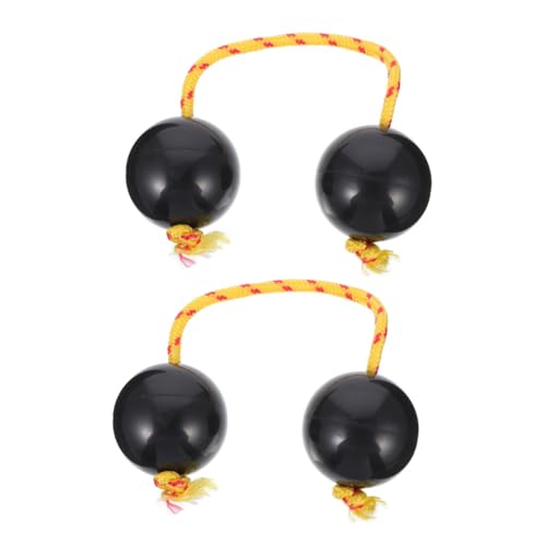 KOMBIUDA 2st Marakas Afrikanischer Doppelshaker Eierbecher Mit Musik Lernspielzeug Für Kinder Maracas-Shaker-Spielzeug Pädagogischer Percussion-Rhythmus-Shaker Kletterseil Black von KOMBIUDA