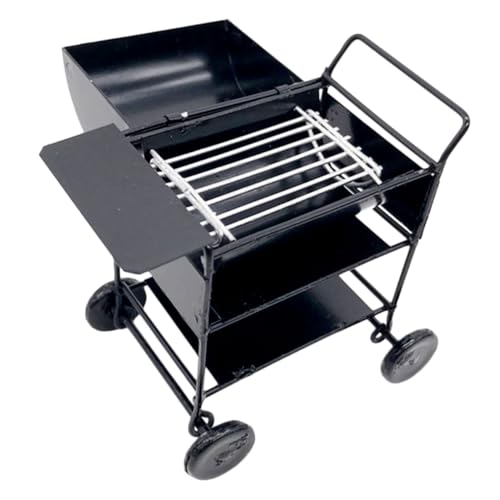 KOMBIUDA 2st Puppenhausgrill Grill Modell Miniatur-grillständer Draussen Kinder Tun So, Als Würden Sie Spielen Mini-Barbecue Maker Mini-Barbecue-Grill Mini-holzkohlegrill Metall Black von KOMBIUDA