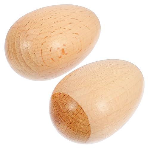 KOMBIUDA 2st Sand Ei Musikinstrument Percussion-Musik-Ei Eierbecher Aus Holz Shaker Für Schlaginstrumente Eier Maracas Maracas- Eierbecher Für Babys Buche von KOMBIUDA