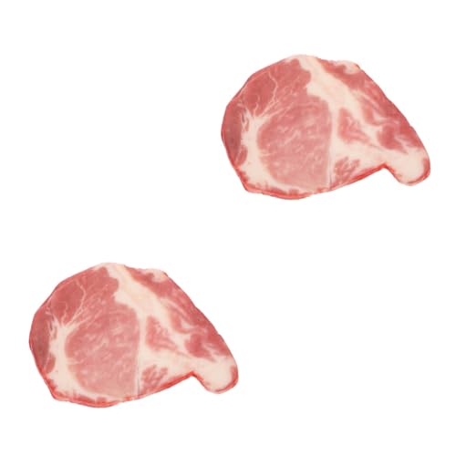 KOMBIUDA 2st Simulation Von Rindfleischscheiben Tischdekoration Fleisch Simuliertes Rindfleisch Falsches Fleisch Künstliche Fleischrequisiten Wagyu-rindfleisch Faux-Fleisch-Modell PVC von KOMBIUDA