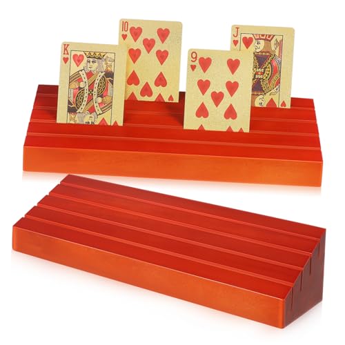 KOMBIUDA 2st Spielkartensockel Aus Holz Spielkartenständer Canasta-kartenhalter Spielkartenfach Spielkartenhalter Ablagegestelle Für Spielkarten Kartendeckhalter Lernkarten Kiefernholz von KOMBIUDA