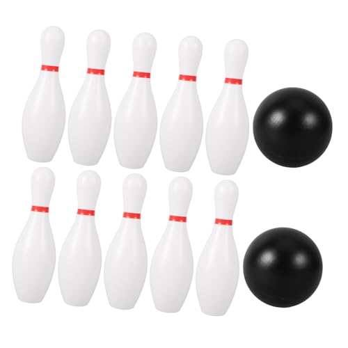 KOMBIUDA 3 Sätze Bowling Spiel für Kinder Scooter für Kinder im Alter von 3-5 Jahren Outdoor-Spiele für Kinder Schüsseln Schläger interaktives Spielzeug sportgeräte für Kinder Plastik Weiß von KOMBIUDA