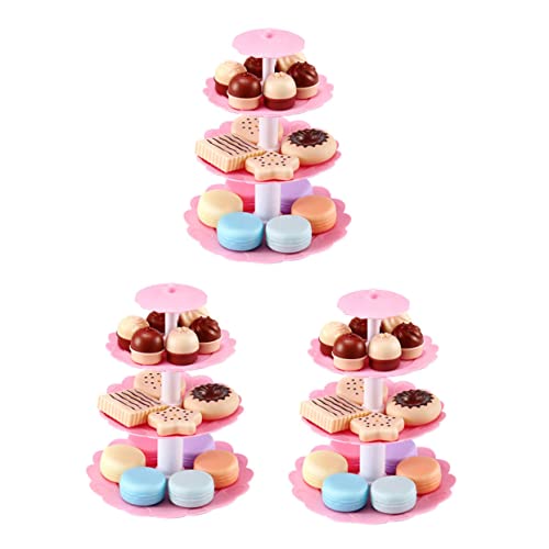 KOMBIUDA 3 Sätze Dessert-Turm- für kinderspielzeug Educational Toys Teeparty Toy for The Teachers Set Kuchenturm zartes Abs von KOMBIUDA