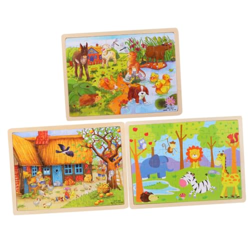KOMBIUDA 3 Sätze Holzpuzzle für Bunte Tiermotive aus Zoo Bauernhof und Teich Hochwertiges Sicheres Holzspielzeug zum Lernen für Jungen und Mädchen KOMBIUDA 3 Sätze Holzpuzzle für Bunte Tiermotive aus Zoo Bauernhof und Teich Hochwertiges Sicheres Holzspielzeug zum Lernen für Jungen und Mädchen von KOMBIUDA