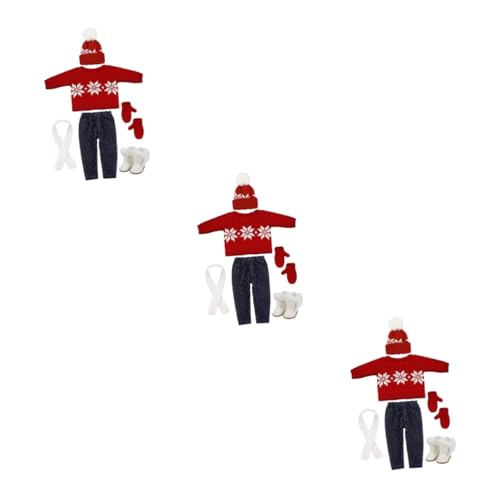 KOMBIUDA 3 Sätze Puppe Weihnachtskostüm kleines Puppenoutfit Zubehör für Babypuppen 18 Puppenkleider Puppenkleidung Winterkleidung für Puppen Puppenzubehör Puppen verkleiden Sich Baumwolle von KOMBIUDA