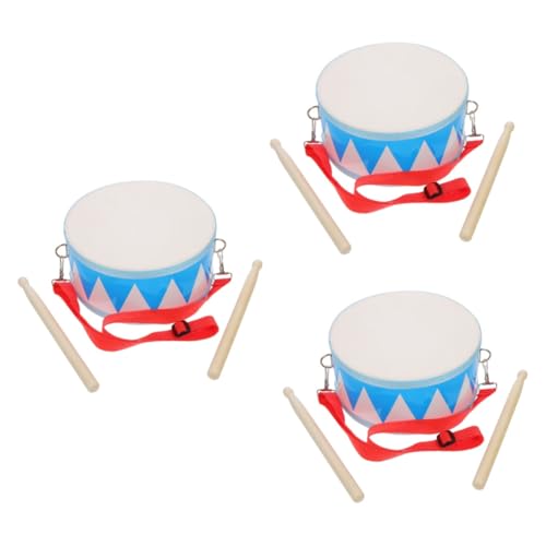 KOMBIUDA 3 Sätze Schlagtrommel Percussion-Snare-Drum Schlagzeug Vorschulspielzeug Kleine Trommel Schlaginstrument Kinderinstrumente Bodentomtrommel Für Kleinkinder Lernspielzeug Hölzern von KOMBIUDA