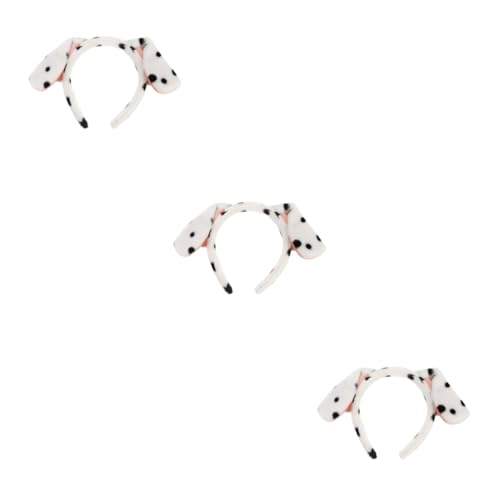 KOMBIUDA 3 Stk Welpen Stirnband Cosplay-kopfbedeckung Für Katzen Cosplay Haarband Hundehalsbänder Für Mädchen Stirnband Mit Bärenohren Halloween-cosplay-stirnbänder Hündchenohren Stoff Weiß von KOMBIUDA