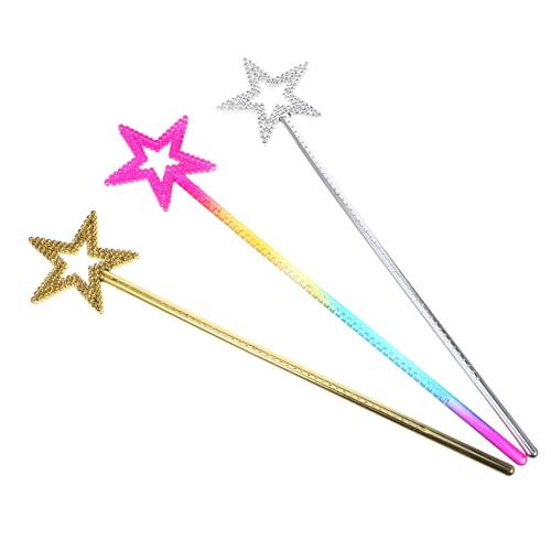 KOMBIUDA 3 Stück Engel Zauberstab Puppenhaus Mädchen Kind Fee Stern Star Fairy Zauberstäbe Sticks Kleid Zauberstäbe Für Wenig Kleine Requisiten Cosplay -Requisiten Harz von KOMBIUDA