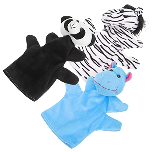 KOMBIUDA 3 Stück Handpuppenspielzeug handpuppen für Erwachsene Hand Puppet plüschtiere Handpuppen für Motorik Bildungsspielzeug Handpuppen für mit beweglichem Mund PP Baumwolle von KOMBIUDA