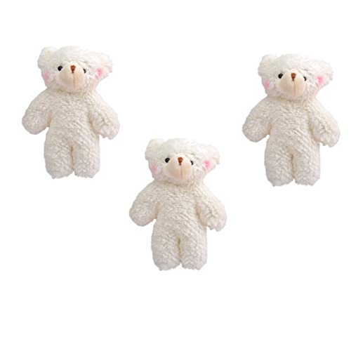 KOMBIUDA 3 Stück Perlenvlies Bär Winzige Ausgestopfte Actionfigur Mini Bären Puppe Mini Schlüsselanhänger Babypuppe des Deckels Medaillon Schlüsselanhänger Schlüsselanhänger von KOMBIUDA