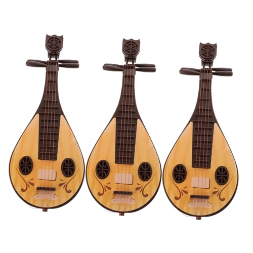 KOMBIUDA 3 Stück Pipa Musikinstrument Spielzeug Mini Instrument Spielzeug Chinesische Pipa Figur Mini Chinesische Gitarre Mini Trompete Modell Mini Schmuck Mini Musikinstrument Mini Pipa von KOMBIUDA