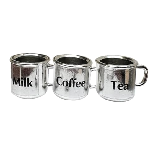 KOMBIUDA 3 Stück Puppenhaus Tasse Mini Kaffeetasse Küchenmodell Für Puppenhaus Puppenhaus Zubehör Mini Teetassen Miniatur Wasserbecher Mini Requisiten Puppentassen von KOMBIUDA