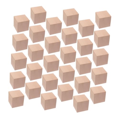 KOMBIUDA Holzblock 30 Stück Holzbausteine Für Kinder Würfelbausteine Zum Bauen Und Stapeln Pädagogisches Spielzeug Hochwertige Holzblöcke Ideal Für Kreatives Spielen Wooden Blocks von KOMBIUDA