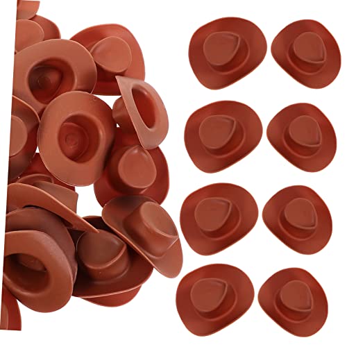 KOMBIUDA 30St Mini-Cowboyhut bastelset bastelsets für Kid Toys jucarii pentru copii Toys for tortendeko Einschulung Miniaturhüte Minipuppenhüte zum Basteln Plastik Brown von KOMBIUDA