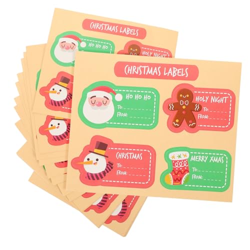 KOMBIUDA 30st Weihnachtsaufkleber Tags Weihnachtssiegelaufkleber Etikettenaufkleber Weihnachtsmann-Tags Aufkleber Aus Beschichtetem Papier von KOMBIUDA