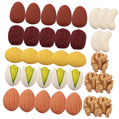 KOMBIUDA 35 Stück Nüsse Handy Accessories Handy Accessoires Cashews puppenhauszubehör Mini- Mini-Lebensmittel küche so tun, als ob sie Landschaftsornament Harz von KOMBIUDA