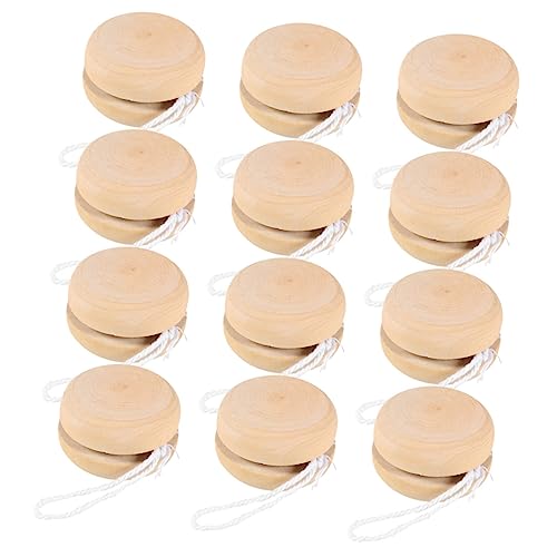 KOMBIUDA 36 STK Yoyo-Ball basteln für Kinder bastelmaterial für Kinder holzspielzeug Bemalbares Yo-Yo Toys Kinderspielzeug Yoyo-Fall Jo-Jo-Bälle bemalen Jo-Jo-Kugeln aus Holz hölzern von KOMBIUDA