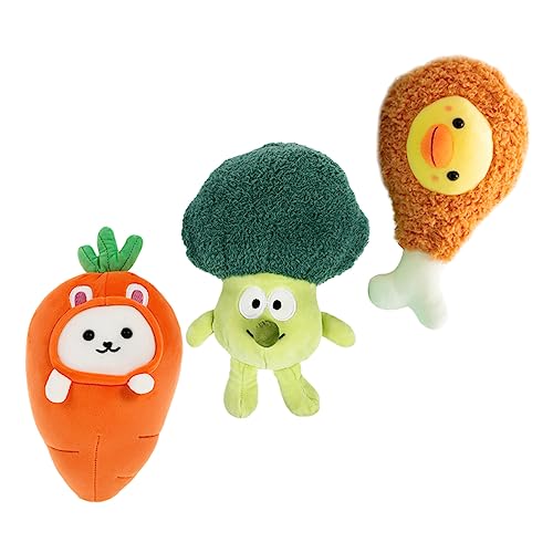 KOMBIUDA 3St Kleine Puppe mit Essen Kuscheltier für spielsachen für gartendeko rostoptik Carrot Plush Dolls Essen Plüschpuppe Essenspuppe Stoff von KOMBIUDA