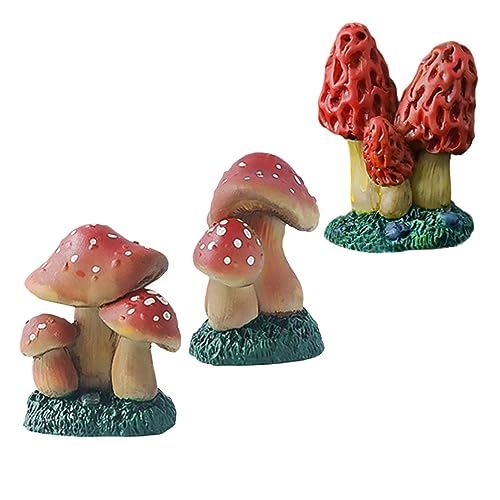 KOMBIUDA 3St Mikrolandschafts-Pilzdekore Kinder bastelset basteln für Kinder Cute Decor Blumentöpfe Bonsai- Töpfe für Pflanzen Mini- -Ornamente Cartoon pilzförmiges dekor Harz von KOMBIUDA