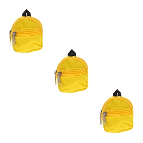 KOMBIUDA 3St Puppenrucksack süße Puppentasche Mini-Spielzeugrucksack Puppengeldbeutel Puppen Schulranzen Rucksack für Puppen Puppen-Mini-Rucksack Puppe Kostümschmuck Polyester Yellow von KOMBIUDA