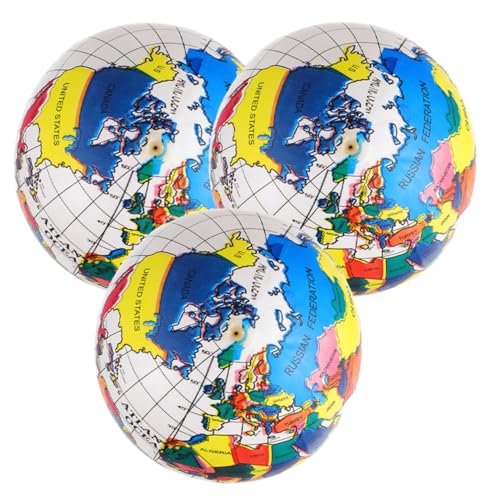 KOMBIUDA 3St aufblasbarer Lernspielzeug Klasse Spielzeug Wasserball aufblasbare Bälle Weltkugel sprengen Weltkarte World map geobord Kinder Lernen Erdkugel PVC von KOMBIUDA