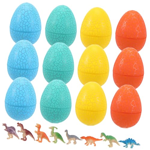 KOMBIUDA 3er Set Dinosaurier Eier Hatching Dinosaur Für 3 Grüne 3 Blaue 3 Gelbe Und 3 Orangefarbene Eier Mit Je 3 Verschiedenen Dinosaurierfiguren Lehrspielzeug Für Kleinkinder Und von KOMBIUDA