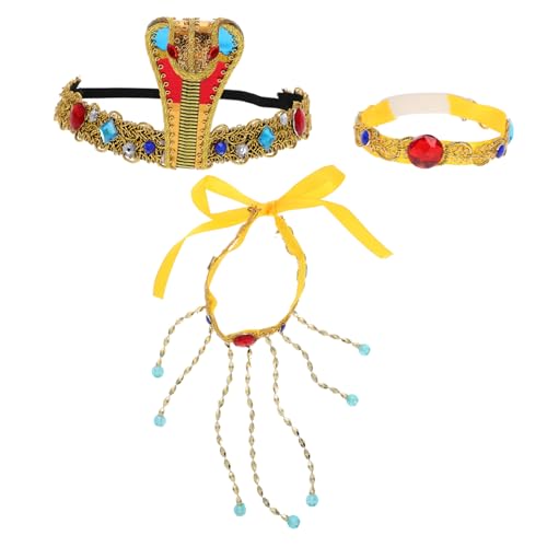 KOMBIUDA 3st Ägyptischer Pharaonischer Schmuck -armbänder Schlangenkrone Halloween-cosplay-partybevorzugung Ägyptische Göttin Kostüm -hut Schlangenkopfschmuck Plastik von KOMBIUDA