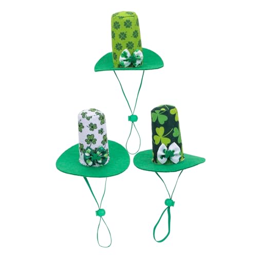 KOMBIUDA 3st Mimi-hut Puppenmütze Aus Polyester Patricks Day Puppenhüte Dekorative Puppenhüte Patrick Plüschmütze Puppe Plüsch-polyester-hut Mini-zylinder Plüschpuppe Kappen Mini-hüte Green von KOMBIUDA