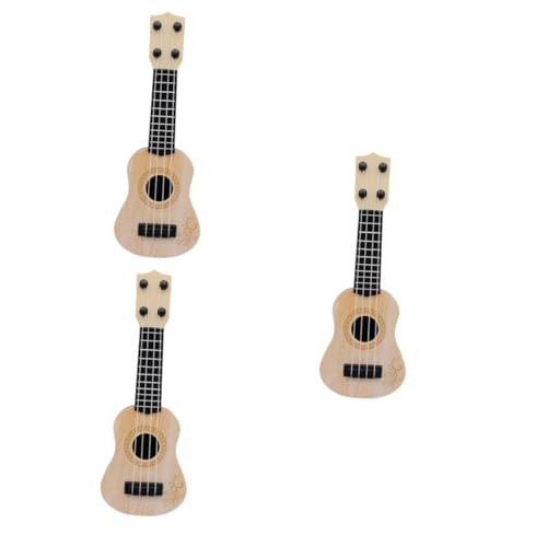 KOMBIUDA 3st Mini-Ukulele Pädagogisches Gitarren-musikspielzeug Kindergitarre Für Jungen Kinder-Ukulele-gitarrenspielzeug Simulations-Ukulele Kindergitarre Akustisch Plastik Beige von KOMBIUDA