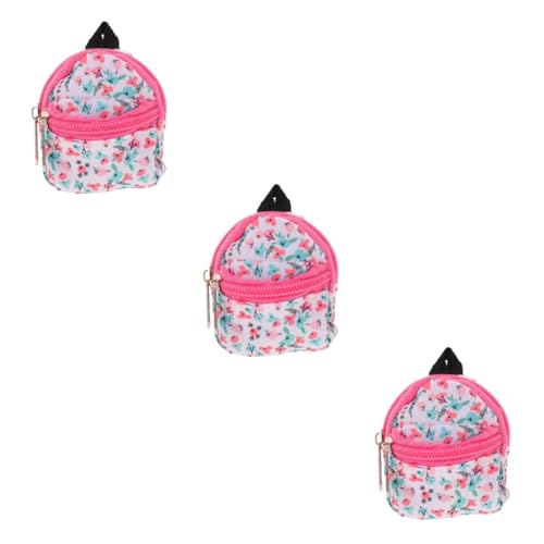 KOMBIUDA 3st Puppenrucksack Miniatur-puppenhaus-Rucksack Puppenschrank Taschen Plüsch Kohlbeet-Puppen Mini-puppenhaus-zubehör Spielzeuggurte Mysteriöses Spielzeug Büchertasche Polyester von KOMBIUDA